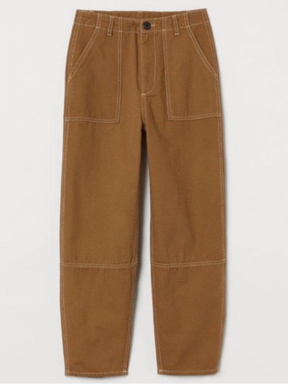 H&M Brown Cargo Pants 10 Medium M Workman Workwear Double Knee